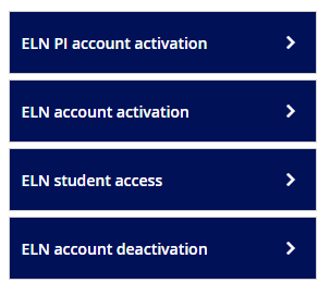 ELN application entries