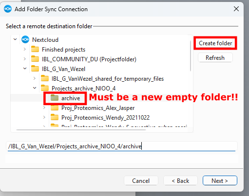 Create target location