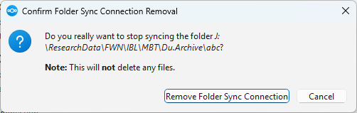 Confirm removal