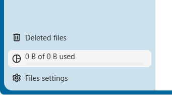 You will always see 0B of 0B used